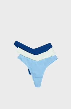 Женские трусики-танга (3 шт) JOHN Разноцветный XS Etam 6539634