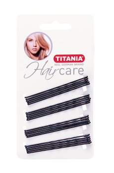 Набор невидимок для волос Titania 7 см, чорные, 20 шт (8060-7 В)