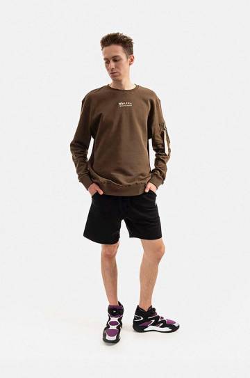 Хлопковые шорты Alpha Industries цвет чёрный 106365.649-black Хлопковые шорты Alpha Industries цвет чёрный 106365.649-black