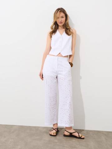 Mohito - Бавовняні штани - білий - 42