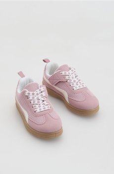 Reserved - Кеди з комбінованих матеріалів - рожевий - 649IX-30X