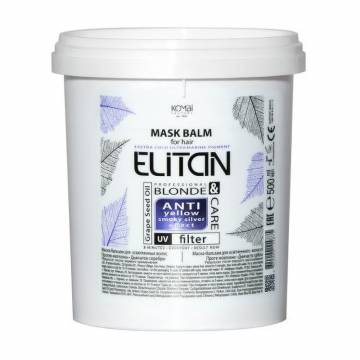 Маска-бальзам Elitan Anti Yellow Mask Balm Дымчатое серебро, для осветленных волос, 500 мл