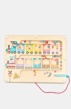 Магнітна головоломка з потягом - різнобарвний