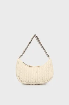 Женская белая сумка ICONIC SHOULDER QUILTED Белый ONESIZE Tommy Jeans AW0AW17302