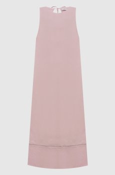 Розовое платье с цепочкой мониль