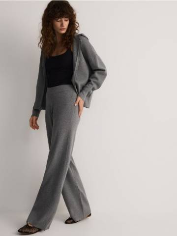 Reserved - Вільні штани з віскозою - середньо-сірий - 463EB-85M