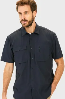 Мужская темно-синяя рубашка Shortsleeve Синий L Camel Active 409268-5S68-48