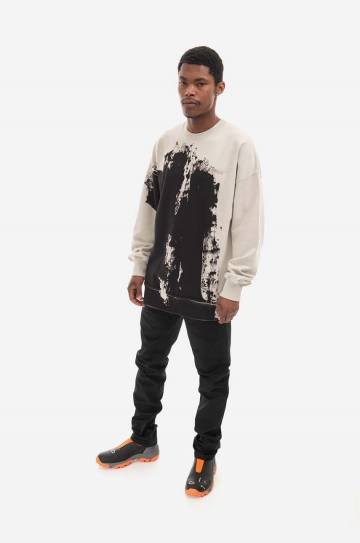 Хлопковая кофта A-COLD-WALL* Relaxed Crewneck мужская цвет чёрный узор ACWMW087-BLACK Хлопковая кофта A-COLD-WALL* Relaxed Crewneck мужская цвет чёрный узор ACWMW087-BLACK