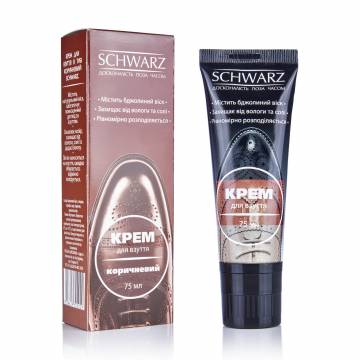 Крем для обуви SCHWARZ с аппликатором, коричневый, 75 мл Крем для обуви SCHWARZ с аппликатором, коричневый, 75 мл
