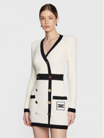 Elisabetta Franchi Трикотажна сукня AM-69Q-31E2-V670 Écru Slim Fit Elisabetta Franchi Трикотажна сукня AM-69Q-31E2-V670 Écru Slim Fit