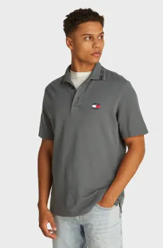 Мужское серое поло REG BRANDED NECK Серый S Tommy Jeans DM0DM20917