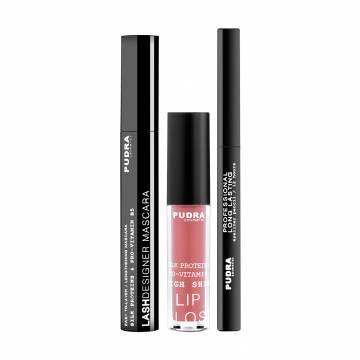 Уценка! Набор Pudra Cosmetics (тушь для ресниц, 10 мл + карандаш для глаз, 3 мл + блеск для губ, 2.5 г) Уценка! Набор Pudra Cosmetics (тушь для ресниц, 10 мл + карандаш для глаз, 3 мл + блеск для губ, 2.5 г)