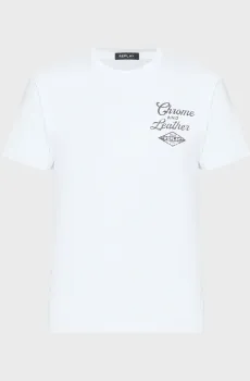 Мужская белая футболка Белый L Replay M6645 .000.M2660