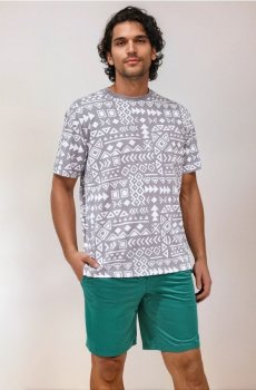 Різдвяна футболка з котом - середньо-сірий