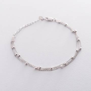 Серебряный браслет с шариками (тройной) 141389 Серебряный браслет с шариками (тройной) 141389