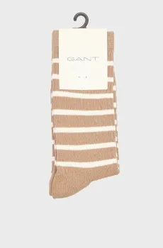 Женские бежевые носки в полоску BRETON STRIPED RIB SOCKS Бежевый 39-41 Gant 4960252