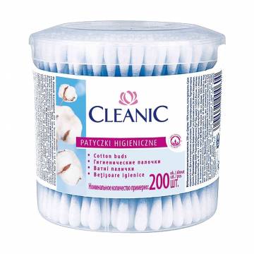 Ватные палочки в круглой банке Cleanic Face Care Cotton Buds, 200 шт Ватные палочки в круглой банке Cleanic Face Care Cotton Buds, 200 шт