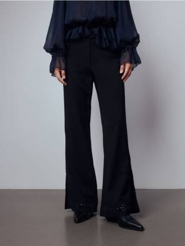 Reserved - Штани з декоративною обробкою - чорний - 218HP-99X