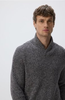 Reserved - Светр з V-подібним вирізом - темно-сірий - 9988N-90M