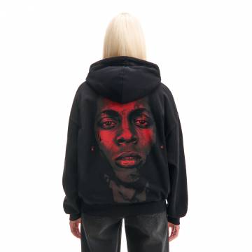 Cropp - Чорне худі з принтом Lil Wayne - чорний Cropp - Чорне худі з принтом Lil Wayne - чорний
