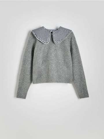 Reserved - LADIES` SWEATER - світло-сірий - 1614I-09X Reserved - LADIES` SWEATER - світло-сірий - 1614I-09X