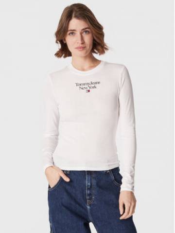 Tommy Jeans Блузка Essential Logo DW0DW14900 Білий Slim Fit Tommy Jeans Блузка Essential Logo DW0DW14900 Білий Slim Fit