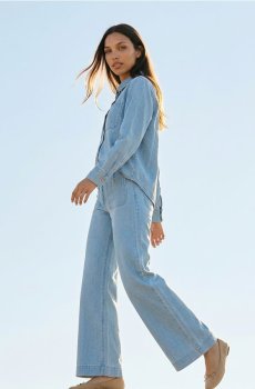 Широкі джинси - синій