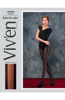 Колготки женские Viven petty Lampas 60 DEN, черные, размер 4