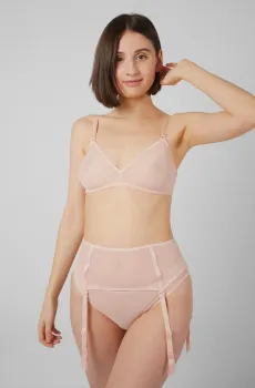 Женский пудровый пояс для чулок Розовый M brabrabra SLZ23602006