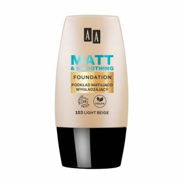Матирующий тональный крем для лица AA Make Up Matt & Smoothing Foundation 103 Light Beige, 30 мл Матирующий тональный крем для лица AA Make Up Matt & Smoothing Foundation 103 Light Beige, 30 мл