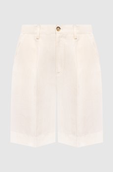 Бермуды цвета айвори с льном