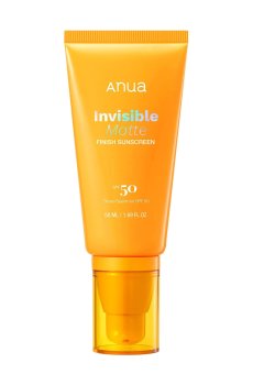 Солнцезащитный крем для лица Anua Invisible Matte Finish Sunscreen, SPF 50, с матовым финишем, 50 мл