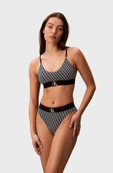 Женские трусики с узором HIGH WAIST BIKINI Черный XS Calvin Klein LV00QF8705