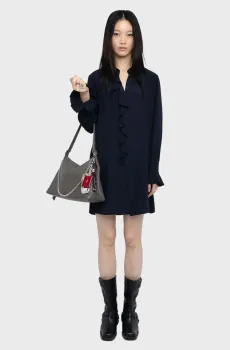 Женское темно-синее платье Rhelyne Синий XS ZADIG&VOLTAIRE WWDR02688_ENCRE