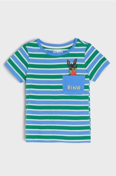 Бавовняна футболка в смужку Bing - mid blue