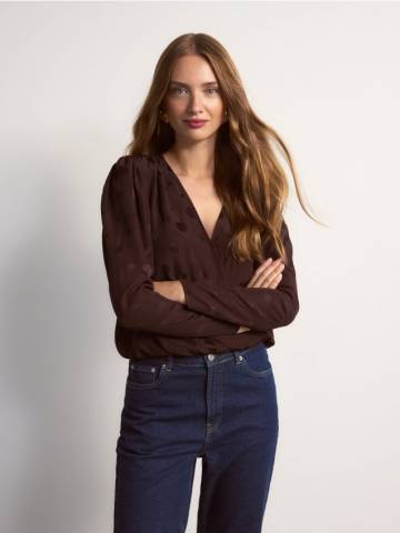 Reserved - Блузка з тканини з високим вмістом віскози - червоне дерево - 298JA-93X