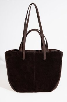 Сумка-трансформер із натуральної замші та екошкіри у шоколадному відтінку