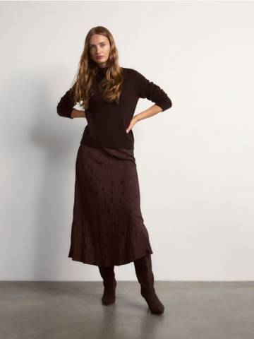 Reserved - Спідниця з додаванням віскози - червоне дерево - 306JA-93X