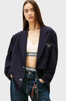 Женский темно-синий блейзер TOMMY GIRL SCHOLAR TAILORED Синий M Tommy Jeans DW0DW22495