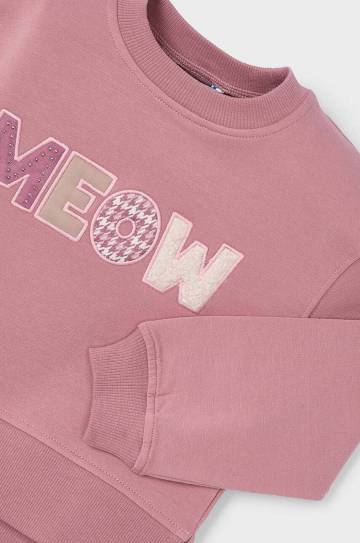 Детская кофта Mayoral цвет розовый с аппликацией 4482