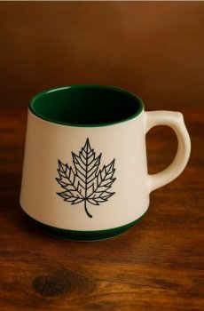 Керамічна чашка з принтом - білий