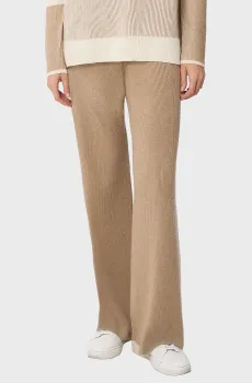Женские бежевые шерстяные брюки Бежевый 46 MARC&ANDRE W25-00CH0810
