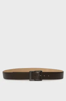 Мужской темно-коричневый кожаный ремень CLASSIC BUCKLE 38MM Коричневый 90 Calvin Klein LV04D7012G