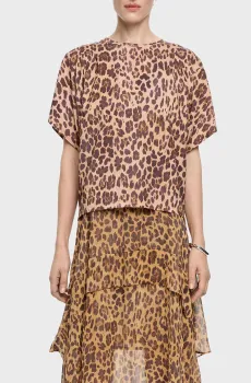 Женская бежевая футболка с узором Бежевый XS Bimba Y Lola 251BR7445.10201