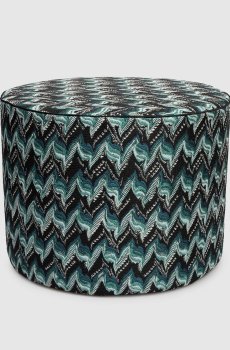 Черный пуф fluidity в узор