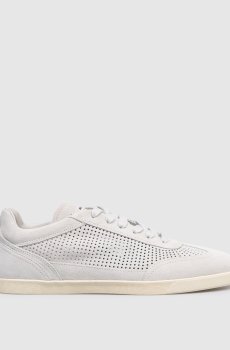 Серые замшевые кроссовки с перфорацией