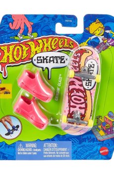 Игровой набор Hot Wheels Скейт и обувь для пальчиков, Grindin Glaze, розовый, от 5 лет (HGT46)