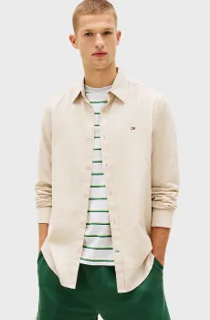 Мужская бежевая льняная рубашка BLEND Бежевый XL Tommy Jeans DM0DM22761
