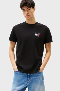 Мужская черная футболка TJM REG FLAG Черный S Tommy Jeans DM0DM21910