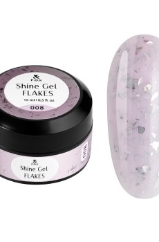 Гель для укрепления натуральных ногтей F.O.X Shine Gel Flakes 008, 15 мл